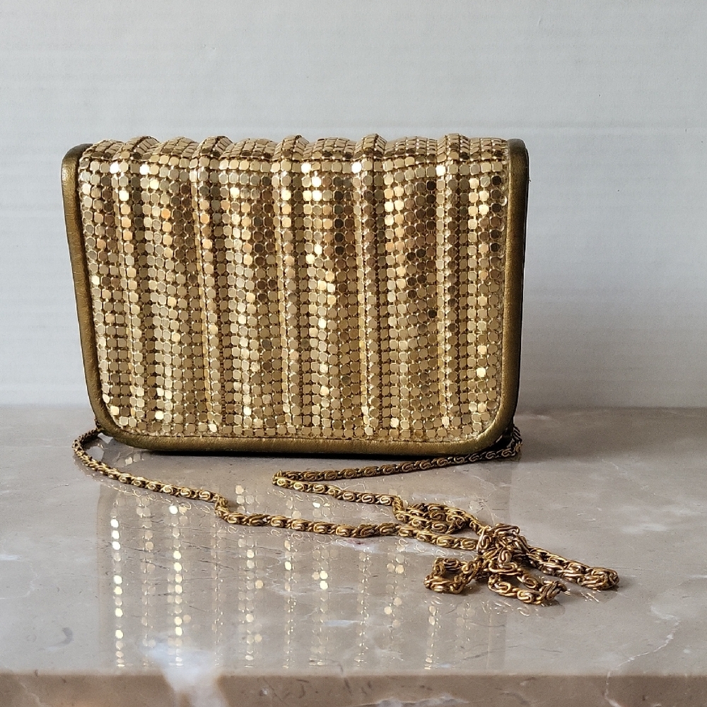 Y&S Handbags Gold Sequin Clutch